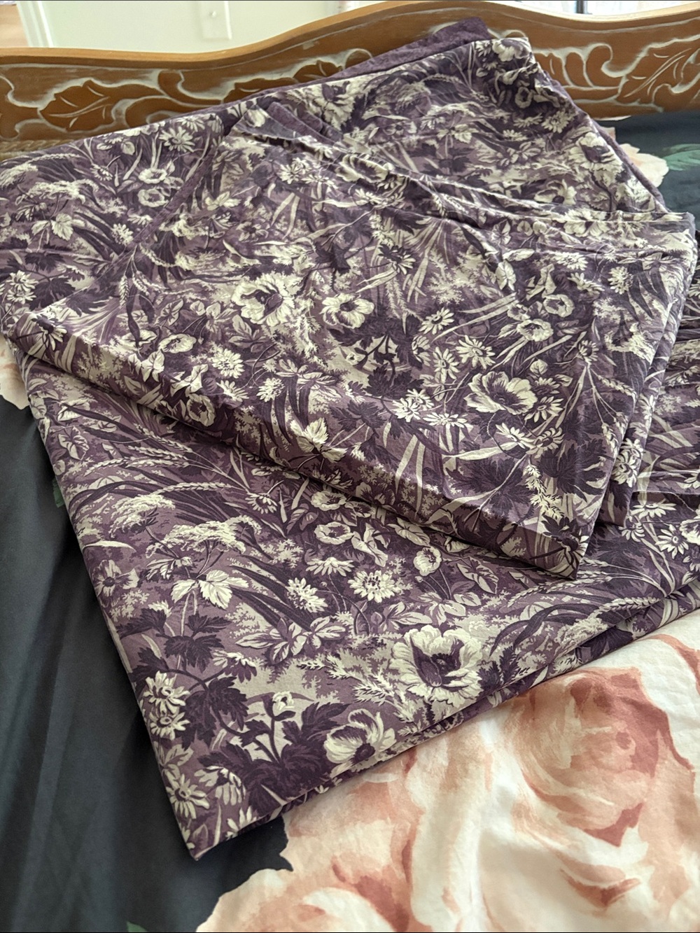 🍓 Martha Stewart purple floral F/Q duvet set
